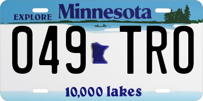 MN license plate 049TRO