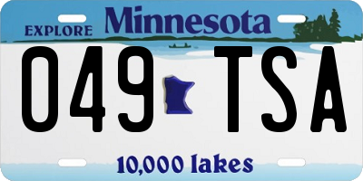 MN license plate 049TSA