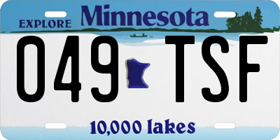 MN license plate 049TSF
