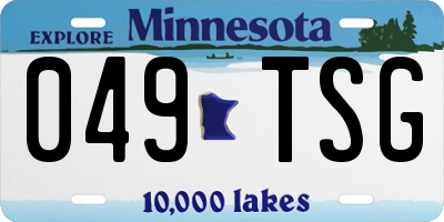 MN license plate 049TSG