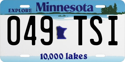 MN license plate 049TSI