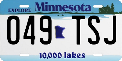 MN license plate 049TSJ