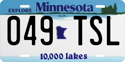 MN license plate 049TSL