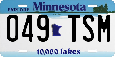 MN license plate 049TSM