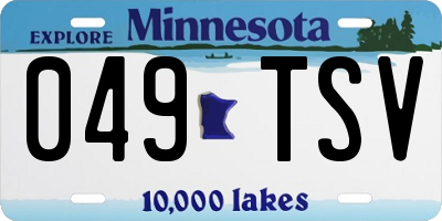 MN license plate 049TSV
