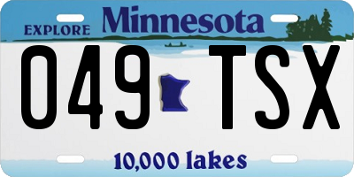 MN license plate 049TSX