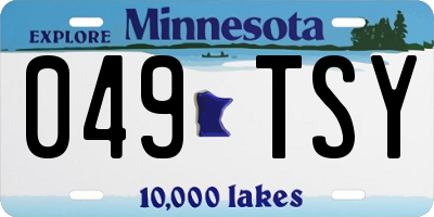 MN license plate 049TSY