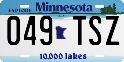 MN license plate 049TSZ