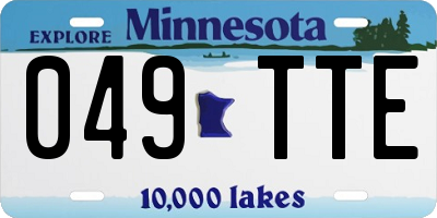 MN license plate 049TTE