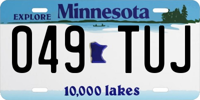 MN license plate 049TUJ