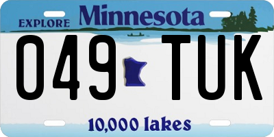 MN license plate 049TUK