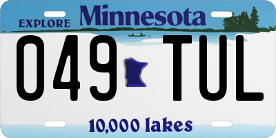 MN license plate 049TUL