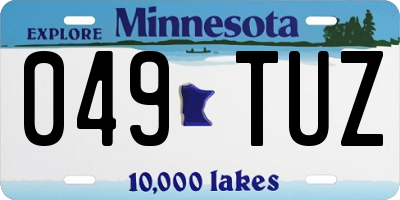 MN license plate 049TUZ