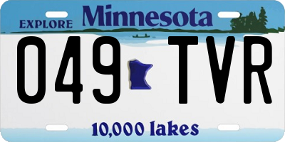 MN license plate 049TVR