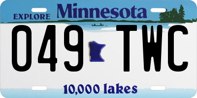 MN license plate 049TWC