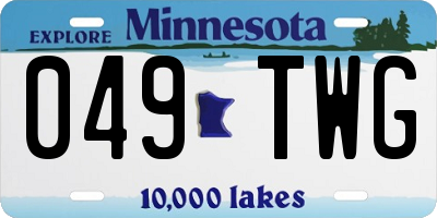 MN license plate 049TWG
