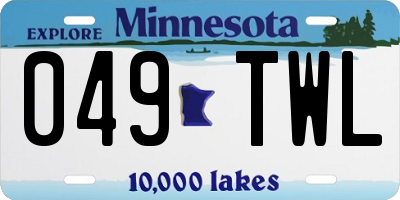 MN license plate 049TWL