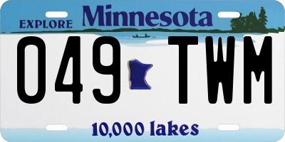 MN license plate 049TWM