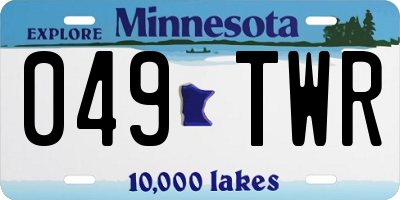 MN license plate 049TWR