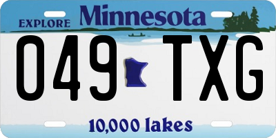 MN license plate 049TXG
