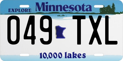 MN license plate 049TXL