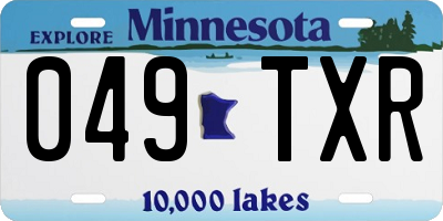 MN license plate 049TXR