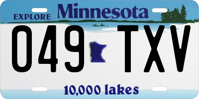 MN license plate 049TXV