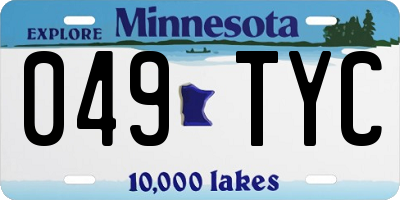 MN license plate 049TYC
