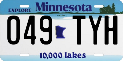 MN license plate 049TYH
