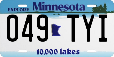 MN license plate 049TYI
