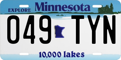 MN license plate 049TYN