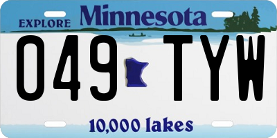 MN license plate 049TYW