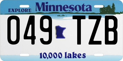MN license plate 049TZB