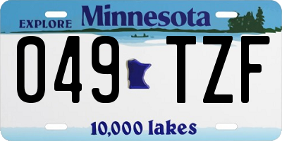 MN license plate 049TZF
