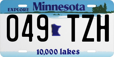 MN license plate 049TZH