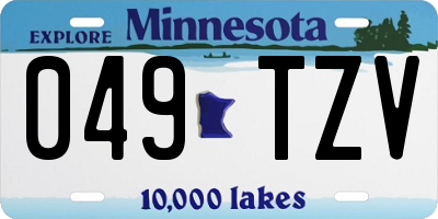 MN license plate 049TZV