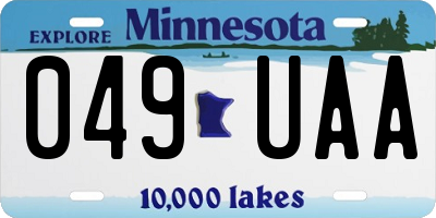 MN license plate 049UAA