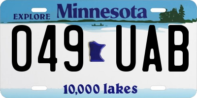 MN license plate 049UAB