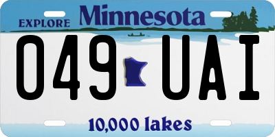 MN license plate 049UAI