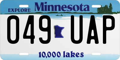 MN license plate 049UAP