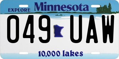 MN license plate 049UAW