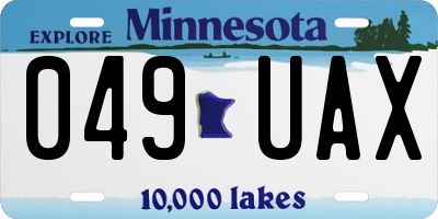 MN license plate 049UAX