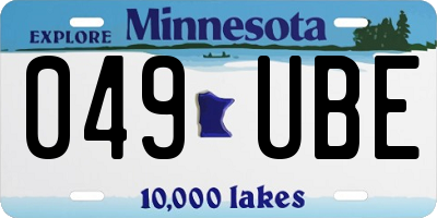 MN license plate 049UBE