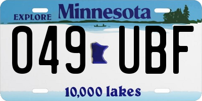 MN license plate 049UBF