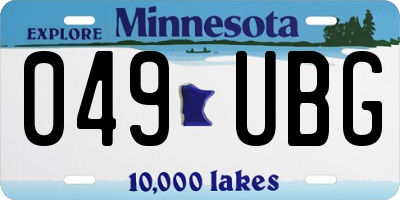 MN license plate 049UBG