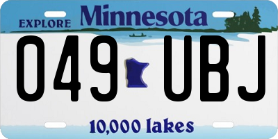 MN license plate 049UBJ
