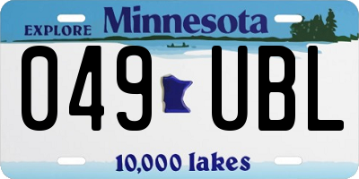 MN license plate 049UBL