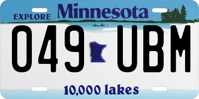 MN license plate 049UBM