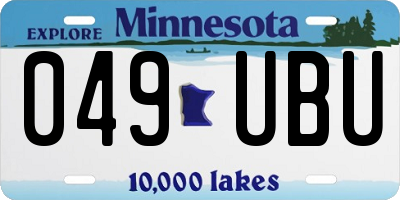 MN license plate 049UBU