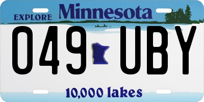 MN license plate 049UBY